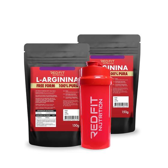 Imagem de Suplemento em Pó Red Fit Nutrition 100% Puro Importado C/ Laudo Kit L-Arginina 150g ( 2 Unidades )