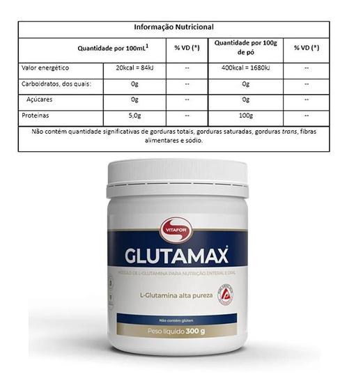 Imagem de Suplemento Em Pó Vitafor Glutamax Glutamina Em Pote De 300g