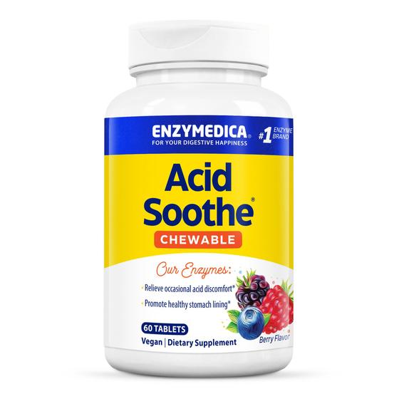 Imagem de Suplemento Enzymedica Acid Soothe Chewable 60 comprimidos