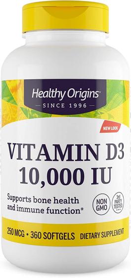 Imagem de Suplemento Healthy Origins Vitamina D3 10.000 UI 360 Cápsulas Gelatinosas