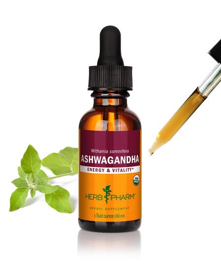 Imagem de Suplemento Herb Pharm: extrato de ashwagandha, 30 ml, orgânico