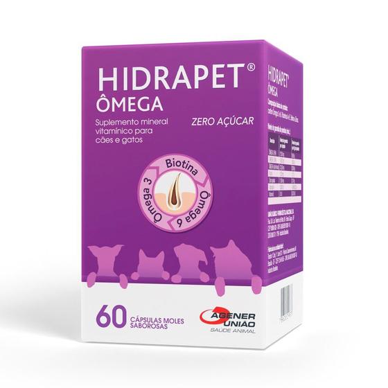 Imagem de Suplemento Hidrapet Ômega para Cães e Gatos 60 Cápsulas