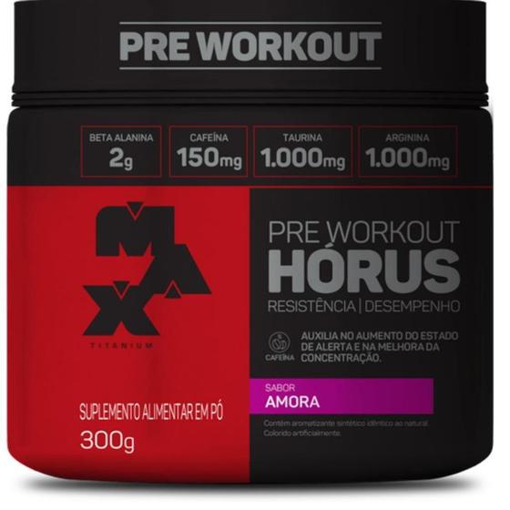 Imagem de Suplemento Max Titanium Horus Workout Pó Pote 300G Amora