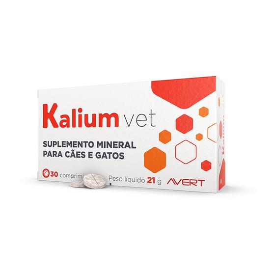 Imagem de Suplemento Mineral Avert Kalium Vet para Cães e Gatos 30 comprimidos
