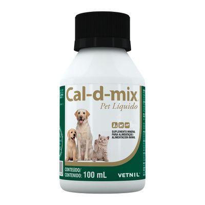 Imagem de Suplemento Mineral Cães e Gatos 100ml  Vetnil Cal-d-mix