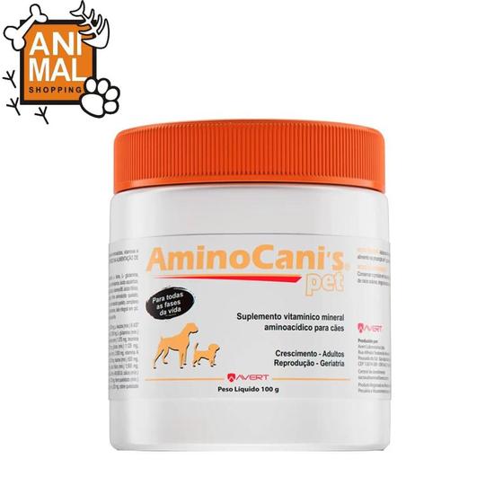 Imagem de Suplemento Mineral Vitamínico Aminoácido Amino Cani's Pet para Cães 100gr - Avert