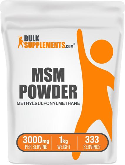 Imagem de Suplemento MSM em Pó - BulkSupplements.com - 1kg (2,2lb)