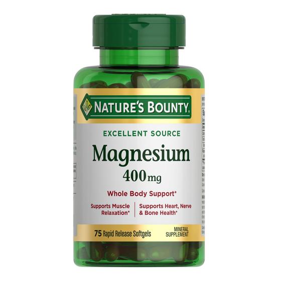 Imagem de Suplemento Nature's Bounty Magnésio 400 mg 75 cápsulas gelatinosas