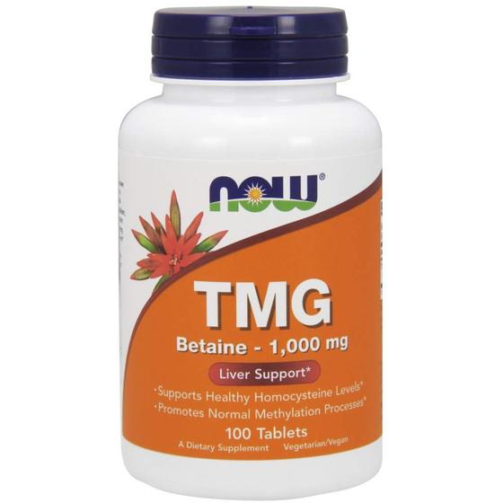 Imagem de Suplemento NOW Foods Extra Strength TMG 1000mg - 100 Comprimidos