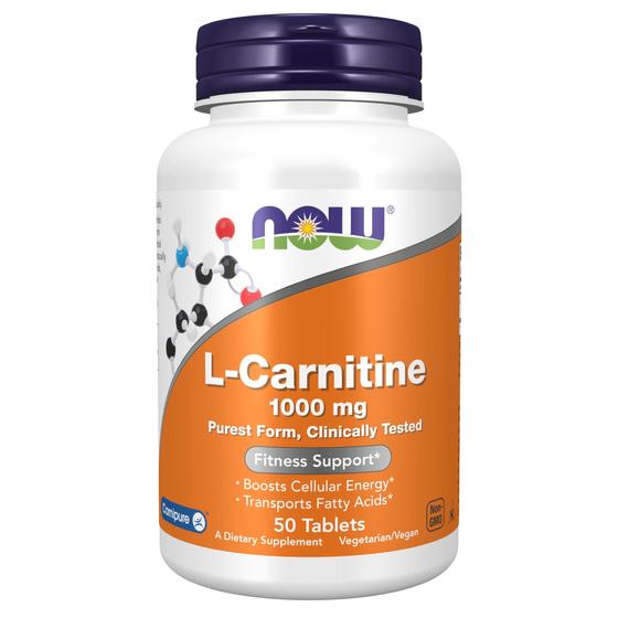 Imagem de Suplemento NOW Foods L-Carnitina 1000mg - 50 Comprimidos