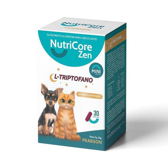 Imagem de Suplemento Nutricore Zen Mini Para Cães E Gatos 30 Cápsulas