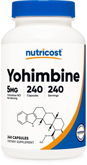 Imagem de Suplemento Nutricost Yohimbine HCl 5mg 240 cápsulas