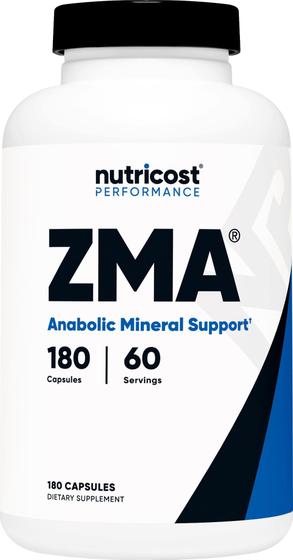 Imagem de Suplemento Nutricost ZMA 180 cápsulas sem glúten transgênico