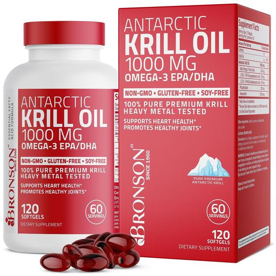 Imagem de Suplemento Óleo de Krill Antártico Bronson 1000 mg 120 cápsulas gelatinosas