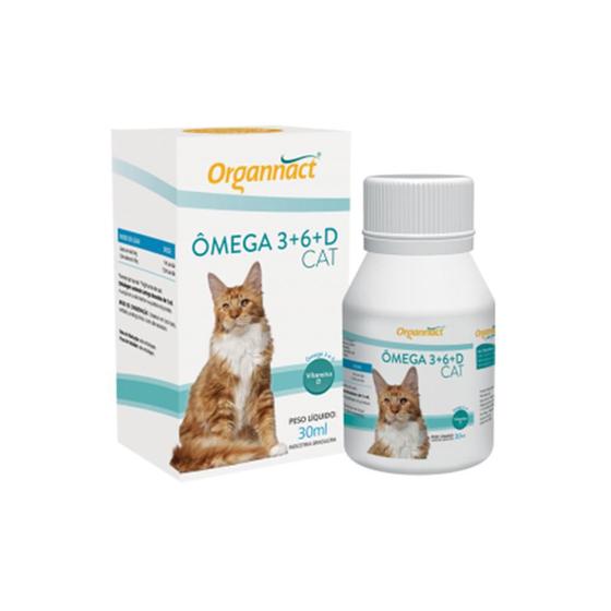 Suplemento organnact ômega 3+6+d cat para gatos 30ml Ômega 3 para