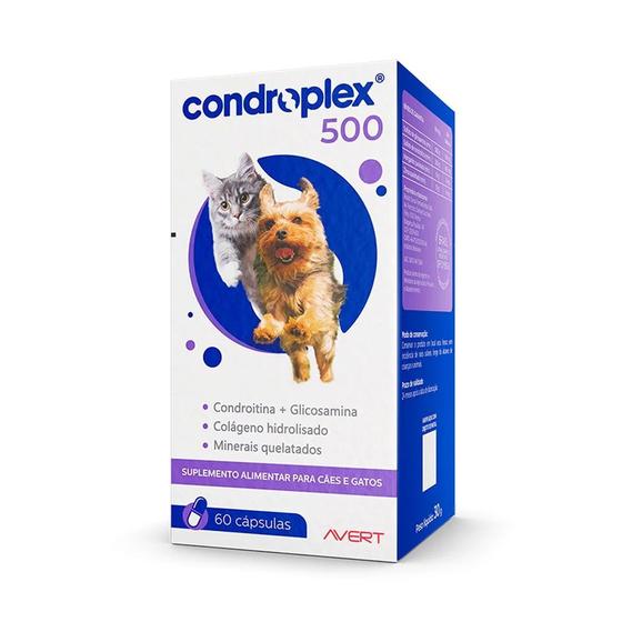 Imagem de Suplemento para Cães e Gatos Condroplex 500 (60 Cápsulas) - Avert