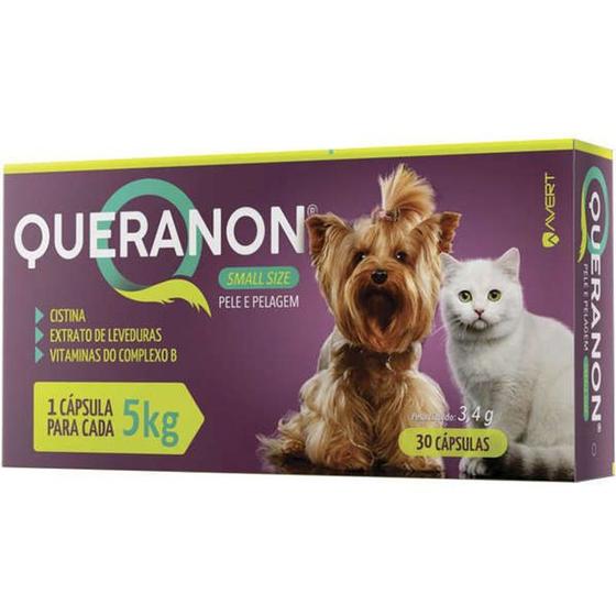 Imagem de Suplemento para Cães e Gatos Pequenos Queranon 5kg (30 cápsulas) - Avert