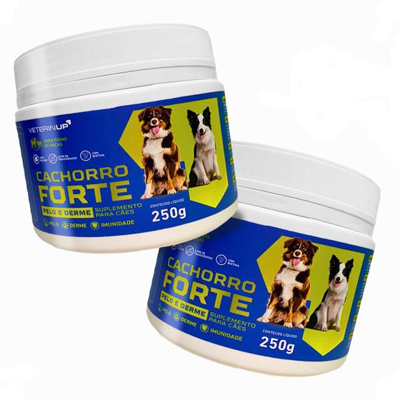 Suplemento para cães Queda de Pelo Cachorro Forte Pelo e Derme 2un ...