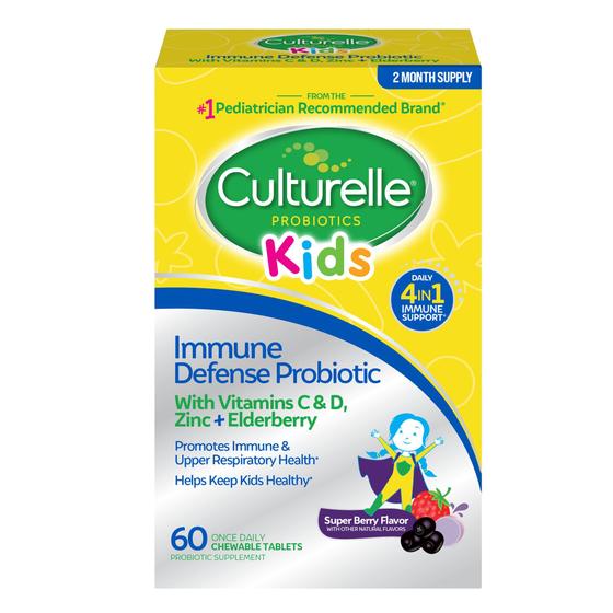 Imagem de Suplemento Probiótico Culturelle Immune Defense Kids 3+ - 60 Comprimidos Mastigáveis