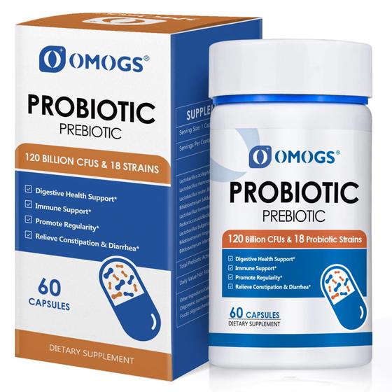 Imagem de Suplemento probiótico OMOGS Probiotics 120 bilhões de CFUs 60 cápsulas