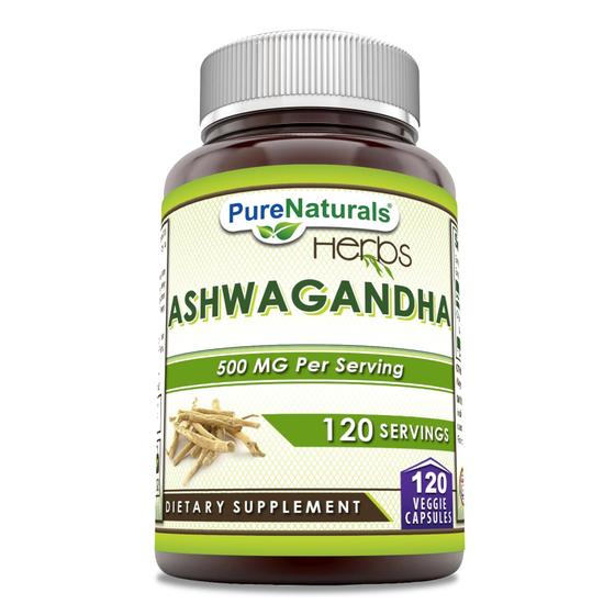 Imagem de Suplemento Pure Naturals Ashwagandha 500mg - 120 Cápsulas