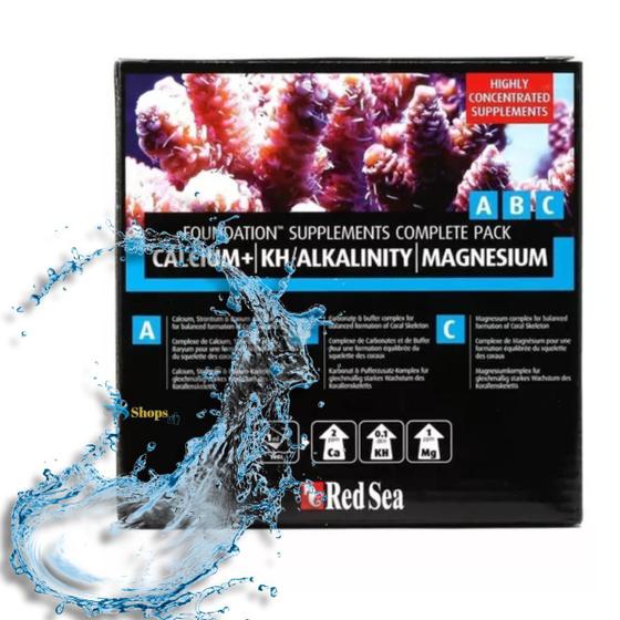 Imagem de SUPLEMENTO RED SEA RCP FOUNDATION CA+/KH-ALK/MG - PACK A/B/C 3x 250ML