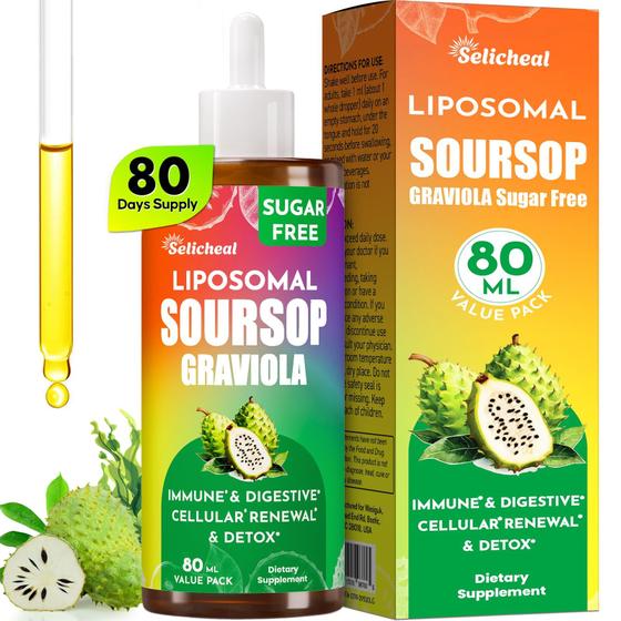 Imagem de Suplemento Selicheal Soursop Bitters Liquid 80mL com musgo marinho
