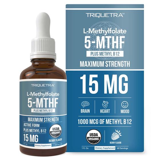 Imagem de Suplemento Triquetra Health L Metil Folato 15mg + Metil B12