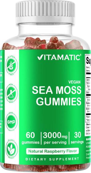 Imagem de Suplemento Vitamatic Irish Sea Moss Gummies - 3000mg - 60 Unidades Veganas