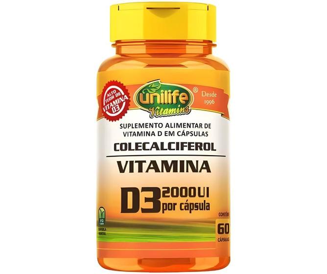 Imagem de Suplemento Vitamina D3 2000 Ui Colecalciferol 470mg 60 Capsulas - Unilife