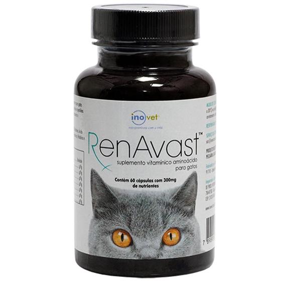 Imagem de Suplemento Vitamínico Aminoácido Inovet RenAvast para Gatos - 300 mg