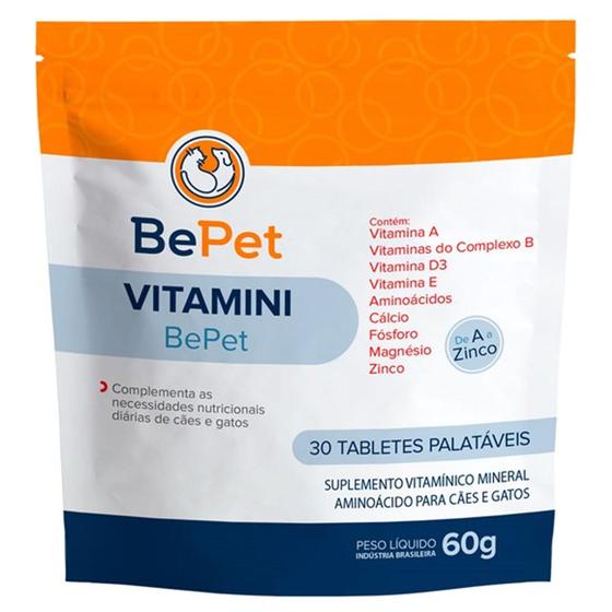 Imagem de Suplemento Vitamínico Be Pet Vitamini( Vitamina Cães e Gatos) 60g - Bepet