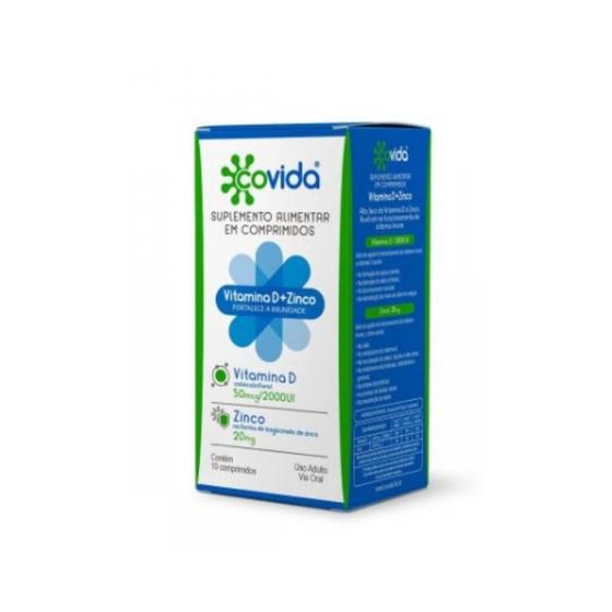 Imagem de Suplemento Vitamínico Covida 2000Ui + 20Mg 10 Comprimidos