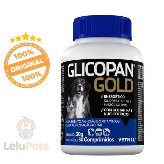 Imagem de Suplemento Vitaminico Glicopan Gold Vetnil 30Comp.