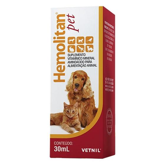 Imagem de Suplemento Vitamínico Hemolitan Pet Gotas - 30 mL