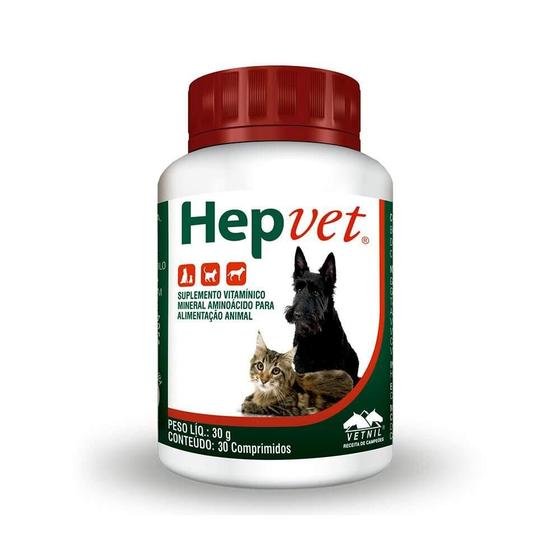 Imagem de Suplemento Vitamínico Hepvet Vetnil 30g 30 Comprimidos