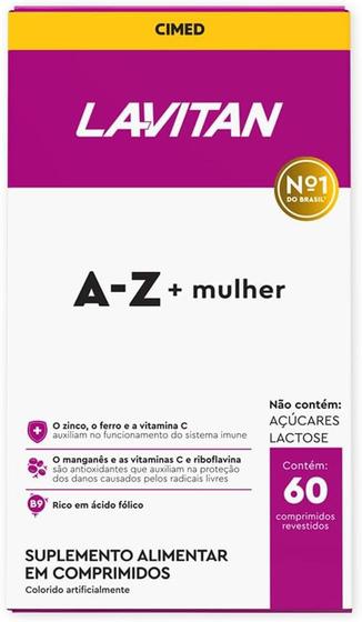 Imagem de Suplemento Vitaminico Lavitan A-Z Mulher C 60 Cp