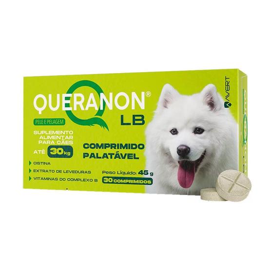 Imagem de Suplemento Vitamínico Queranon LB para Cães até 30 kg (30 comprimidos palatáveis) - Avert