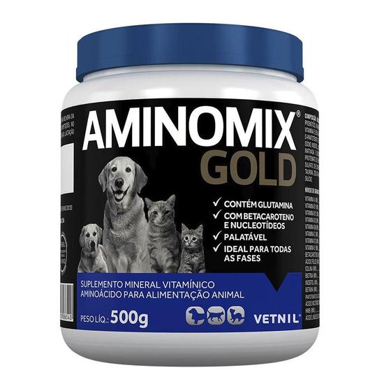Imagem de Suplemento Vitamínico Vetnil Aminomix Gold para Cães e Gatos - 500 g