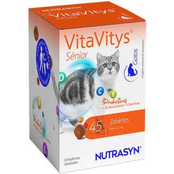 Imagem de Suplemento Vitavitys Senior Para Gatos 45 Tab - Nutrasyn