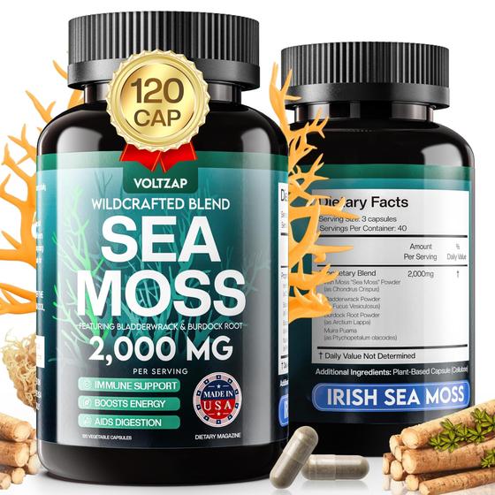 Imagem de Suplemento VOLTZAP Sea Moss com Bladderwrack - Cápsulas 2000mg