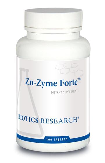 Imagem de Suplemento Zn-Zyme Forte da Biotics Research - 25mg de Zinco - 100 Comprimidos