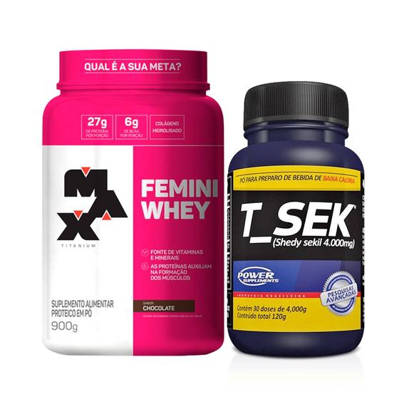 Imagem de Suplementos para definição muscular Femini Whey + Termo T Sek - Max Titanium