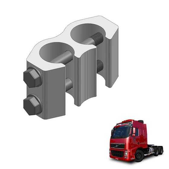 Imagem de Suporte Abracadeira Tubo Paralama Volvo Fh 2016 Tracao 50mm