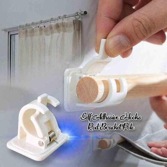 Menor preço em Suporte adesivo para varão de Cortinas. Instale sem furar, prático e rápido.