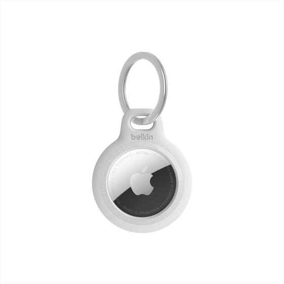 Imagem de Suporte AirTag Belkin Secure Refletivo com Chaveiro Branco