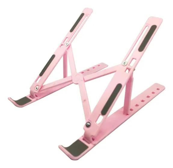 Imagem de Suporte Apoio De Notebook Laptop Compacto Articulado Home Office Pink