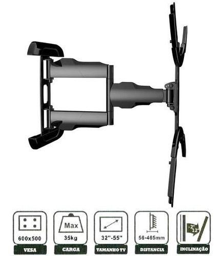 Imagem de Suporte Articulado banana Parede Tv - Led/lcd - 32  A 55 Cor Preto