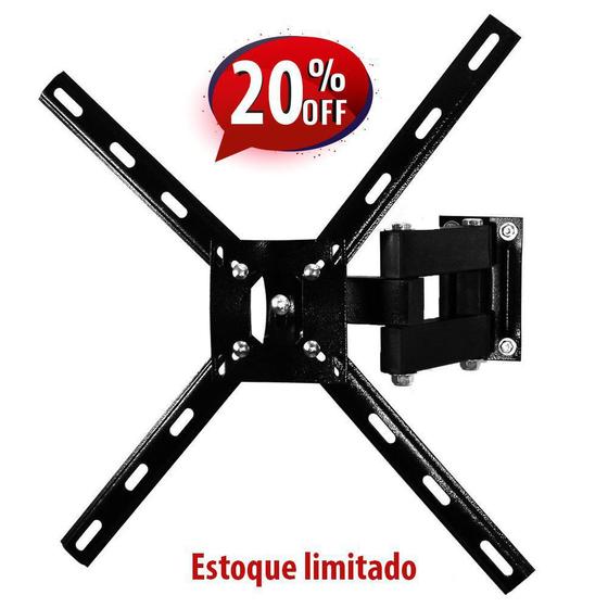 Imagem de SUPORTE ARTICULADO COM  4 MOVIMENTOS PARA TV E MONITOR TELAS DE 10" A 56" POLEGADAS - QS 30 Plus