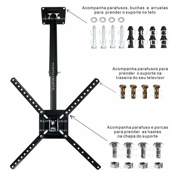 Imagem de Suporte Articulado giratório de Teto Para Tv's De 10  A 65